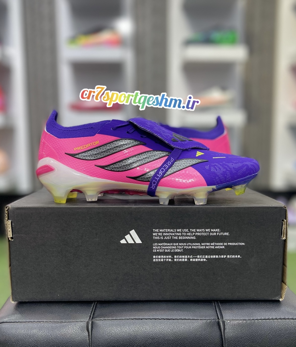 کفش فوتبال ادیداس پردیتور سورمه ای صورتی 2026  adidas predator  fg